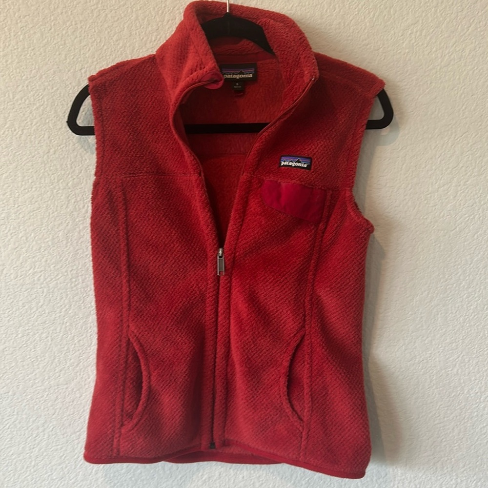 Women’s Patagonia Los‎ Gatos Fleece Vest red Fitted Size S Pockets